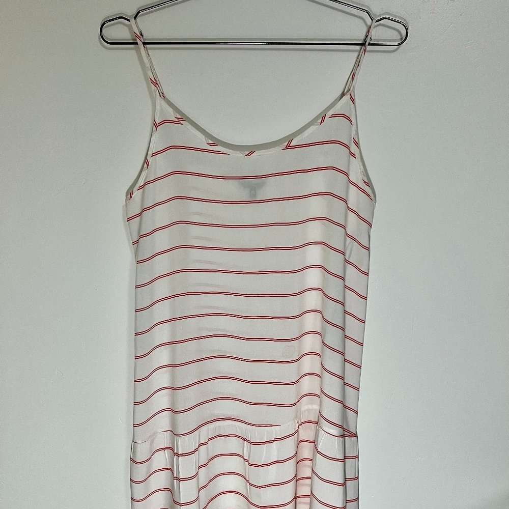 HURLEY Red & White Stripe Dress, Swim Cover up, baby doll, flowy